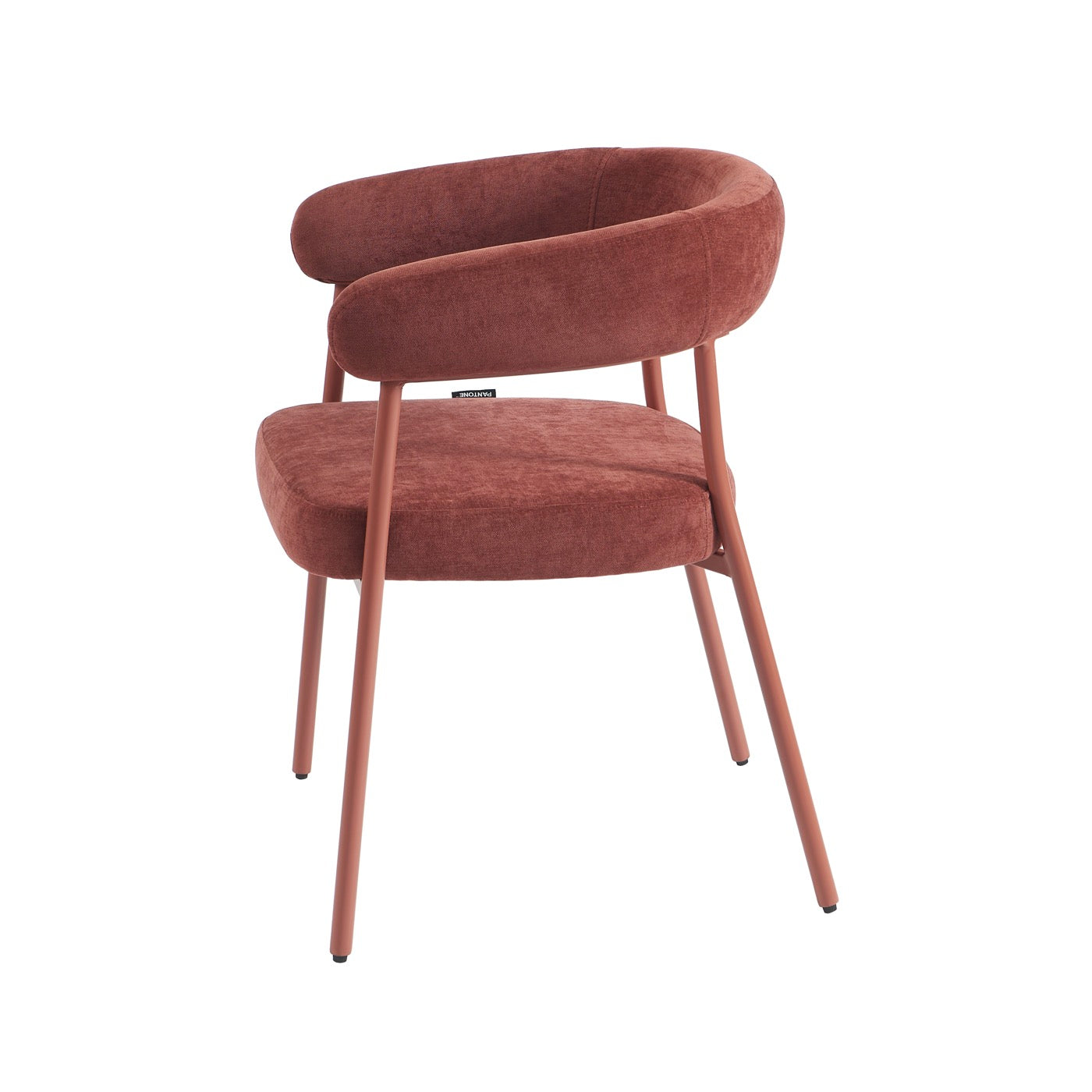 Set Of 2 Chairs - Fabric And Metal Legs - Terracotta