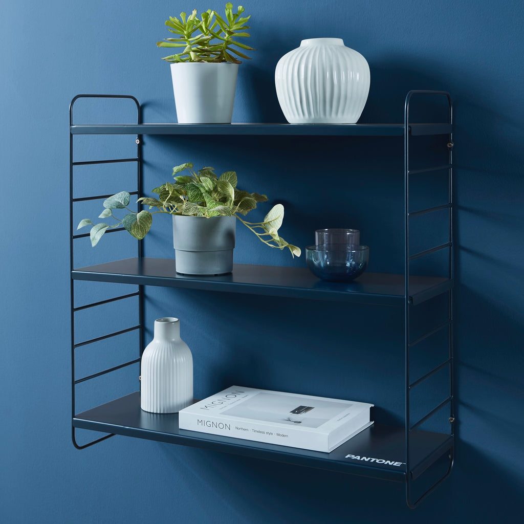 Etagère Murale 3 Niveaux - Métal - Bleu Nuit