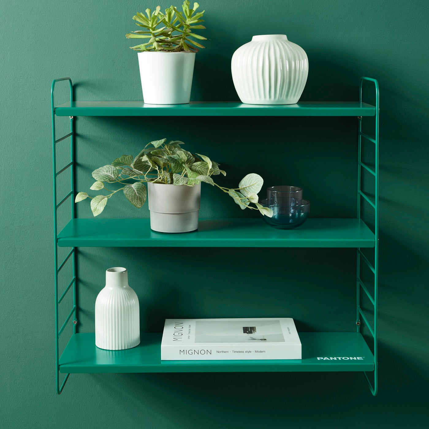 3-Level Wall Shelf - Metal - Emerald Green