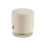 Swivel Ottoman - Chenille Fabric and Metal - Sand Beige