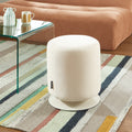 Swivel Ottoman - Chenille Fabric and Metal - Sand Beige