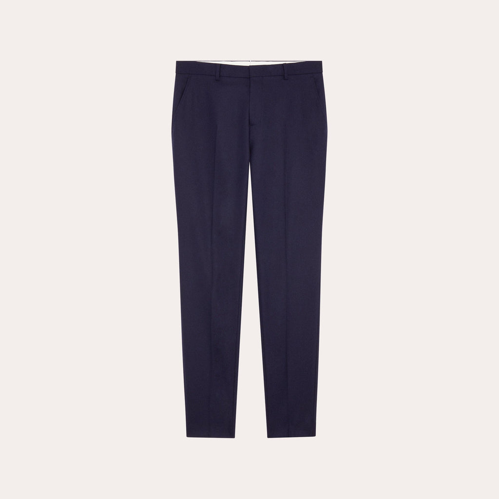 Pantalon En Flanelle De Laine Marine