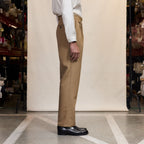 Pantalon À Double Plis En Laine Vierge Camel