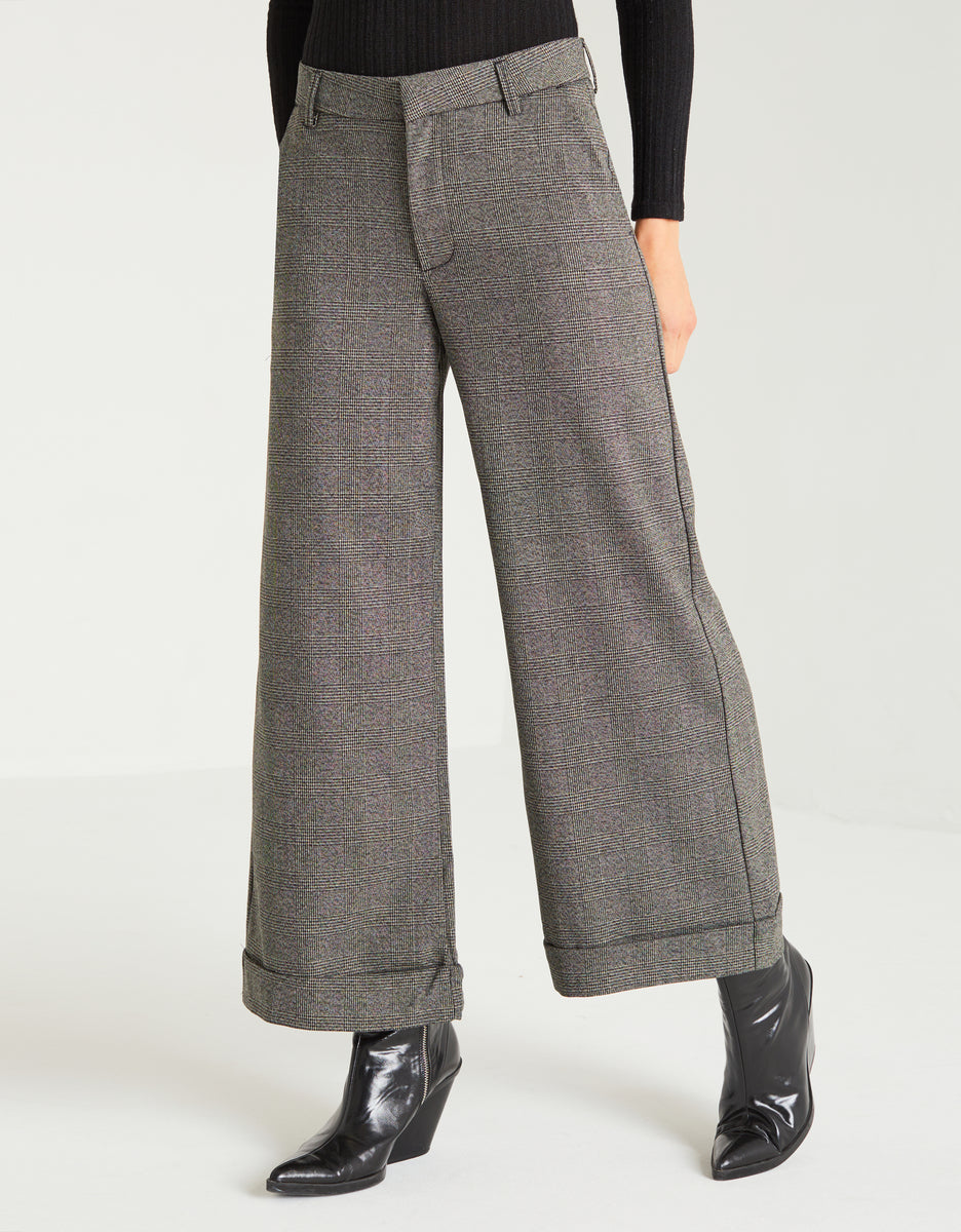 Jean Wide Paolo Fancy H23 - Black Tartan - Women