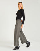 Vaqueros anchos Paolo Fancy H23 - Tartán negro - Mujer