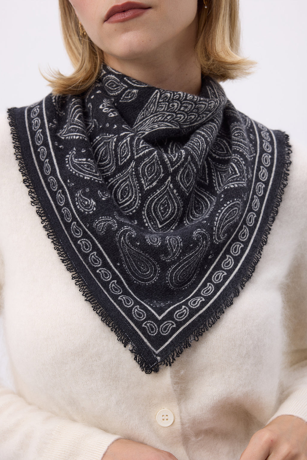 Petit Bandana Paon Bandana Paon - Noir Blanc - Femme