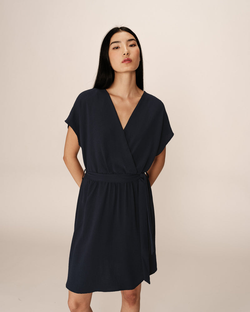 Vestido corto azul marino sin mangas Papaya