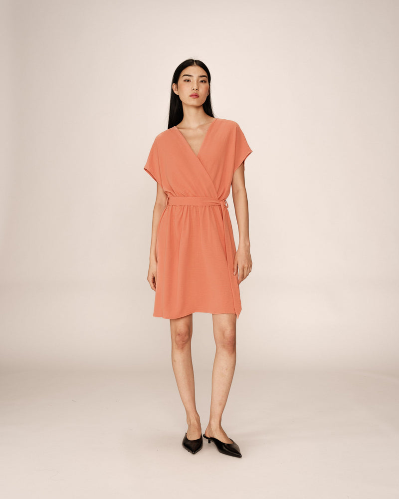 Peach Papaya Sleeveless Short Dress
