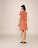 Peach Papaya Sleeveless Short Dress