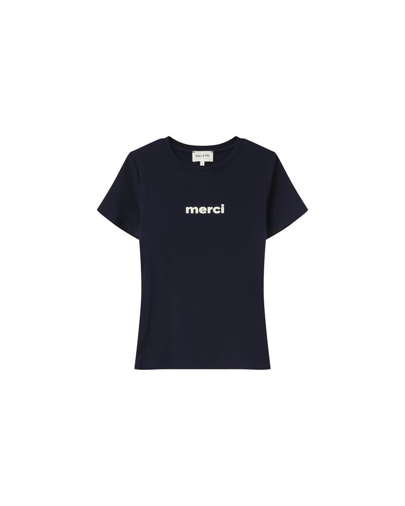 'Thank You' Printed T-Shirt Marine Papa