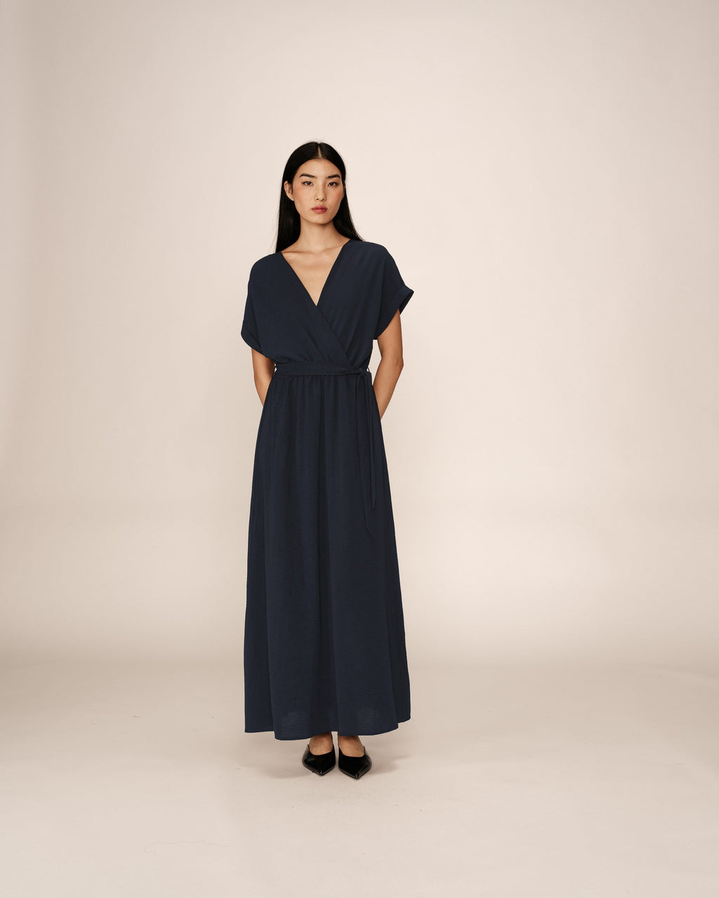 Papillon Long Dress - Navy