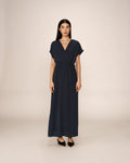 Papillon Long Dress - Navy