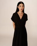 Vestido largo trapecio mariposa negro