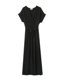 Vestido largo trapecio mariposa negro