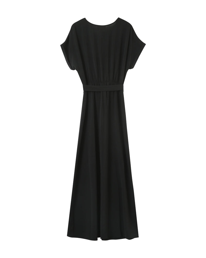 Vestido largo trapecio mariposa negro