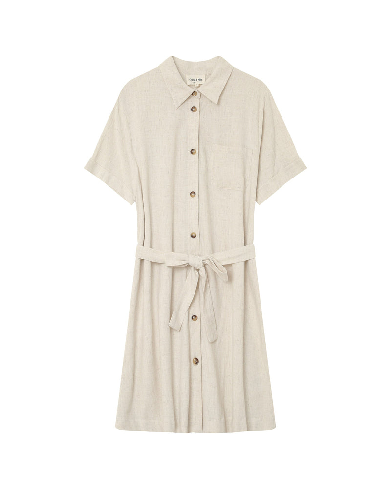 Paquita Short Dress - Beige
