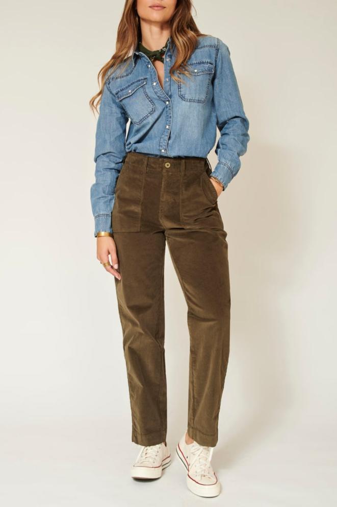 Parade.New Velvet.Vl Trousers - Khaki