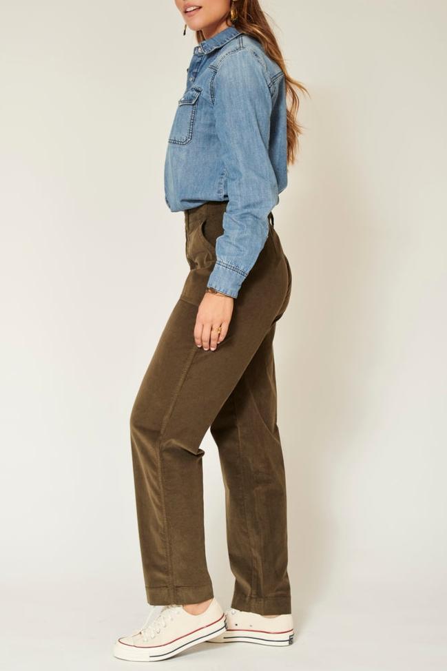 Parade.New Velvet.Vl Trousers - Khaki