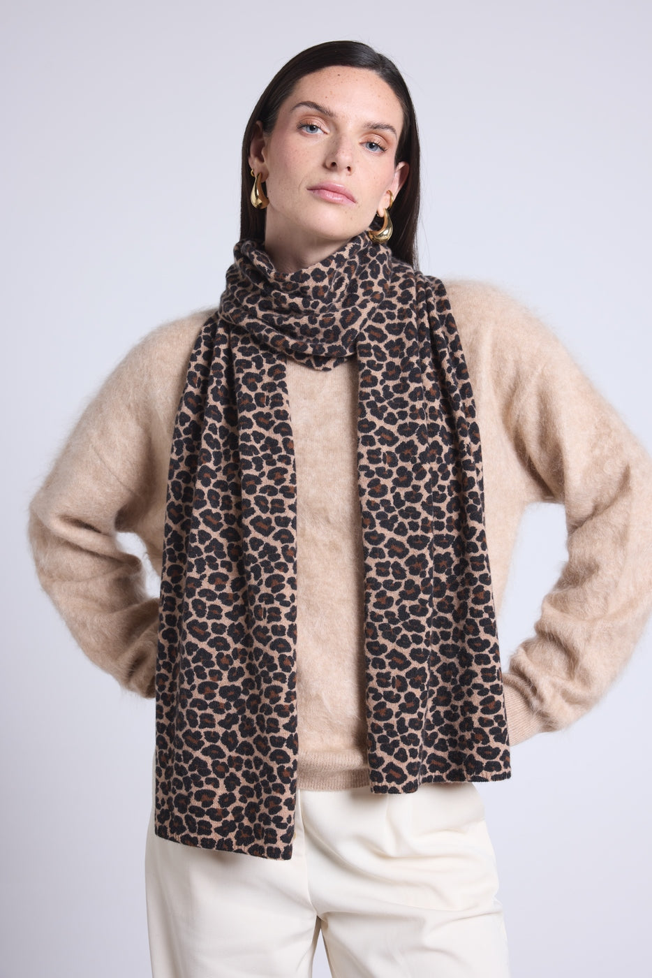 Echarpe Pardy - Beige Leopard - Mixte