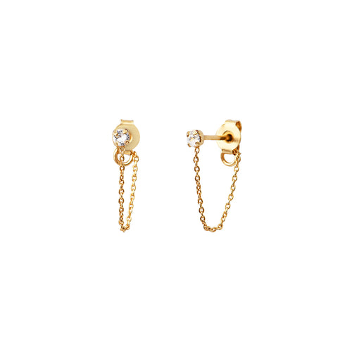 Boucles D'Oreilles Paris Chaine Crystal