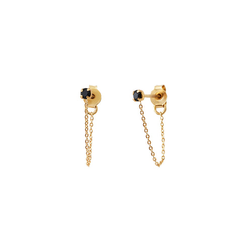 Boucles D'Oreilles Paris Chaine Jet