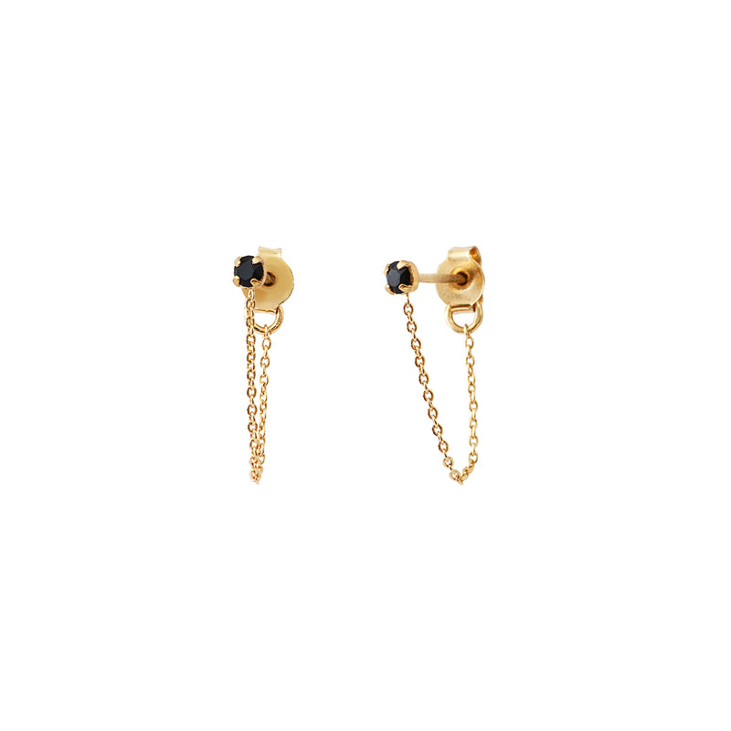Boucles D'Oreilles Paris Chaine Jet