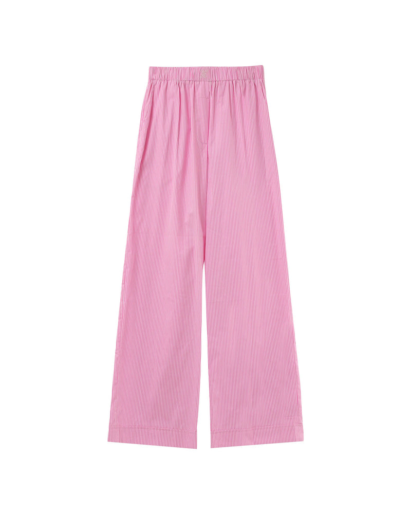 Pantalones anchos de rayas rosas Parmentier