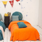 Juego de cama de lino lavado para 1 persona