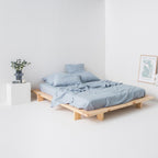 Flat Sheet - Washed Linen 190G/M² - Glacier Blue