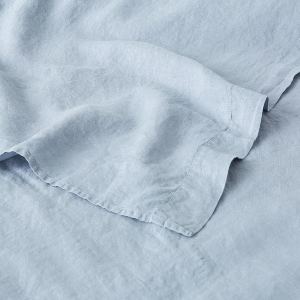 Flat Sheet - Washed Linen 190G/M² - Glacier Blue
