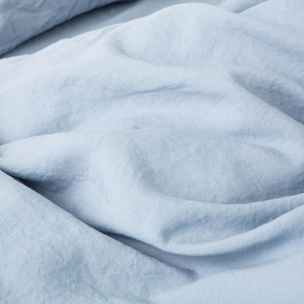 Housse De Couette - En Lin 190G/M² - Bleu Glacier
