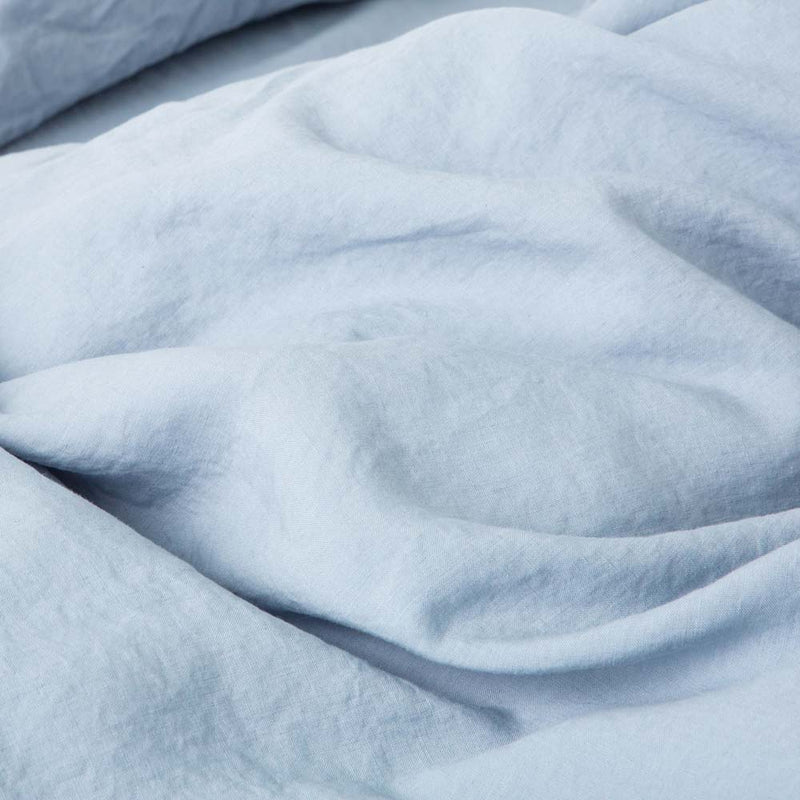 Housse De Couette En Lin 190G/M² - Bleu Glacier