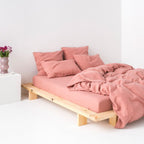 Drap Housse - En Lin Lavé 190G/M² - Vieux Rose
