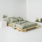 Drap Plat - En Lin Lavé 190G/M² - Vert Sauge