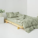 Drap Housse En Lin Lavé 190G/M² - Vert Sauge