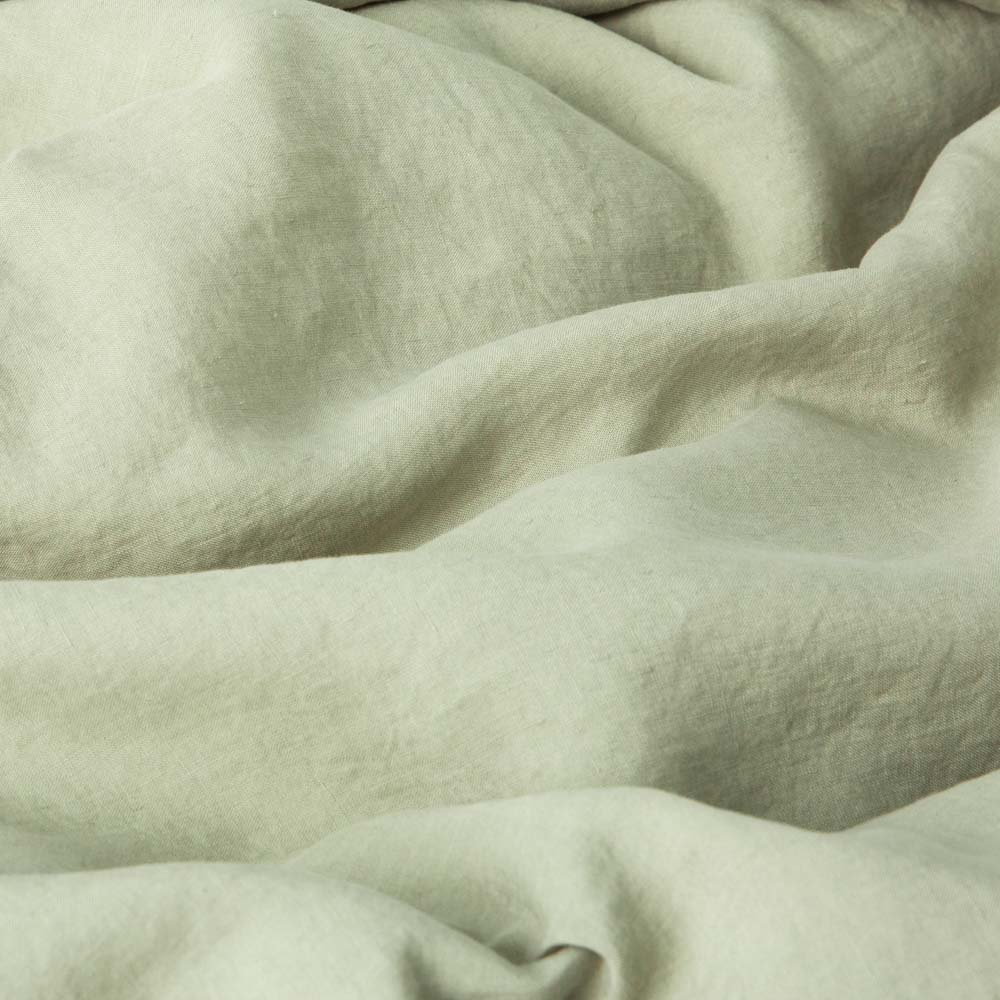 Drap Plat - En Lin Lavé 190G/M² - Vert Sauge