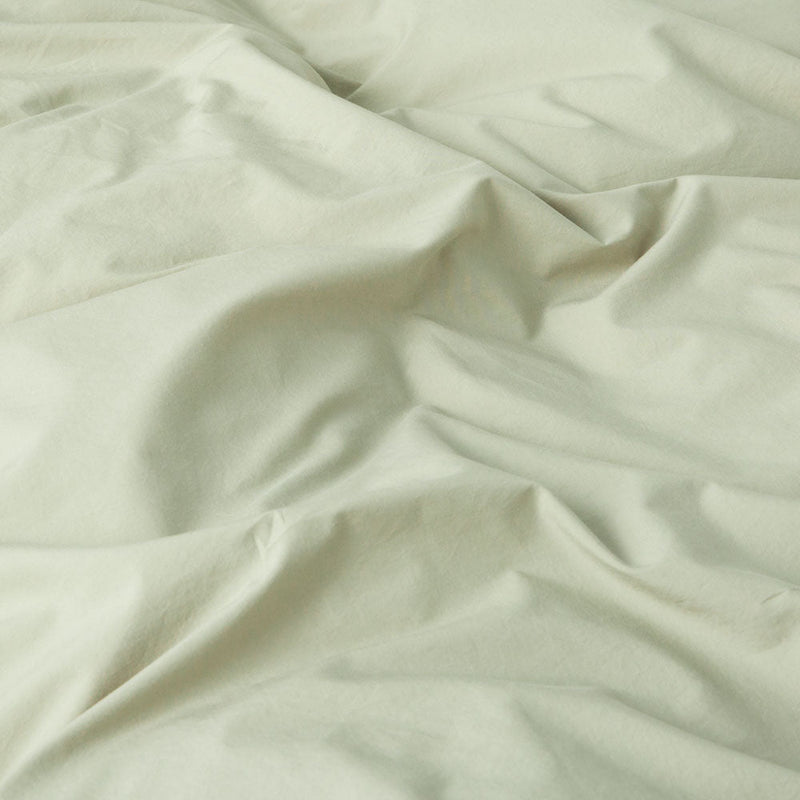 2 Taies D'Oreiller - En Percale De Coton Lavé 120 Fils - Vert Sauge