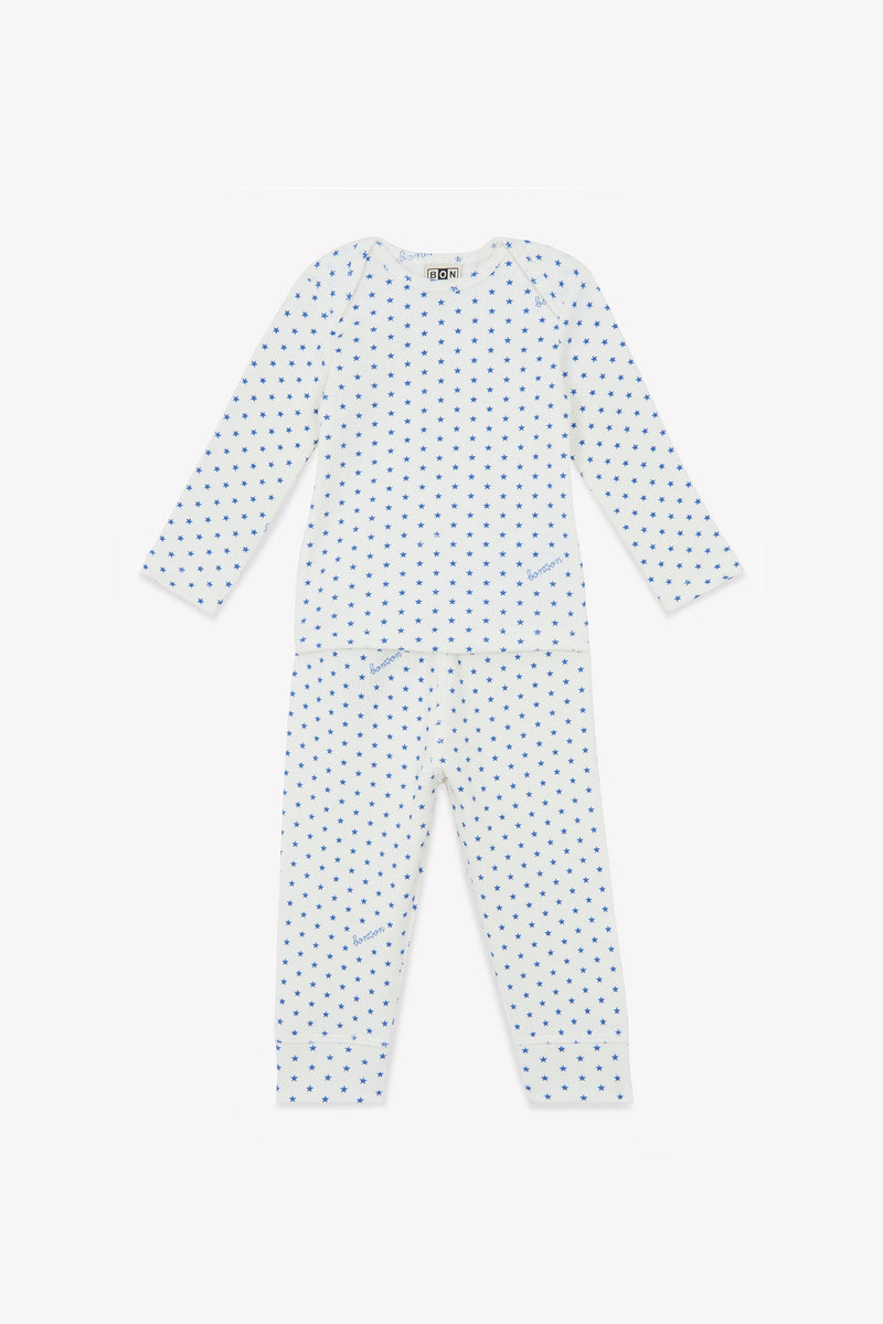 Ensemble - Pyjama 2 Pièces Bleu Bébé Imprimé Étoiles