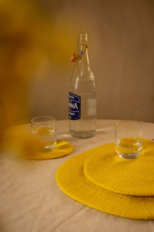 Underlägg Galet enfärgad - Citron