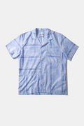 Camisa De Manga Corta Patchwork Plain Light Blue