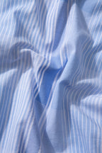 Camisa De Manga Corta Patchwork Plain Light Blue