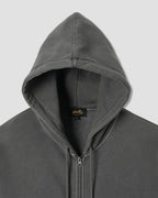 Patch Zip Hood - Washed Black