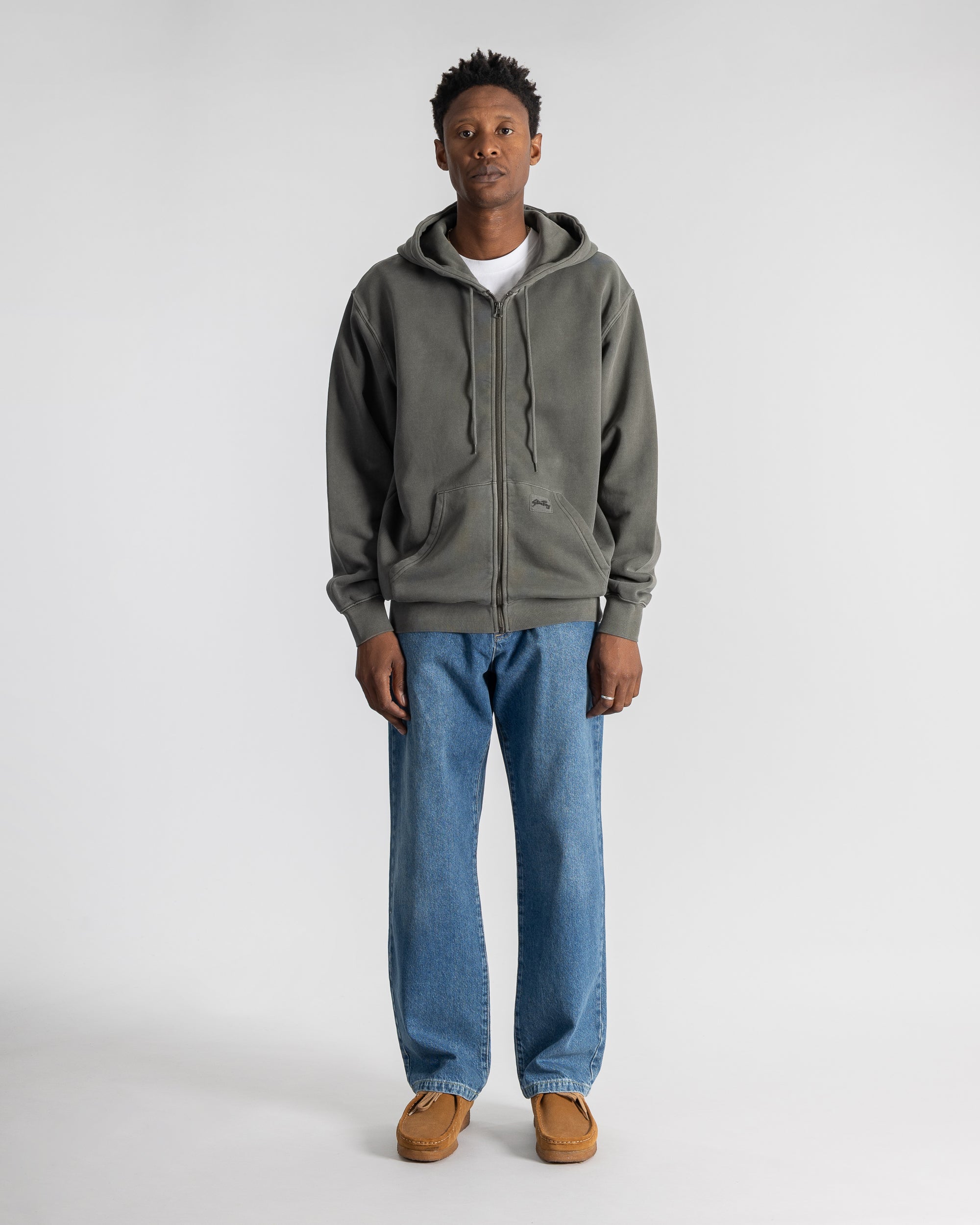 Patch Zip Hood - Washed Black