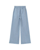 Patina Blue Striped Wide Leg Pants