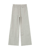 Wide Leg Pants With Ecru Patina Stripes