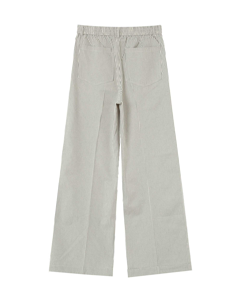 Wide Leg Pants With Ecru Patina Stripes