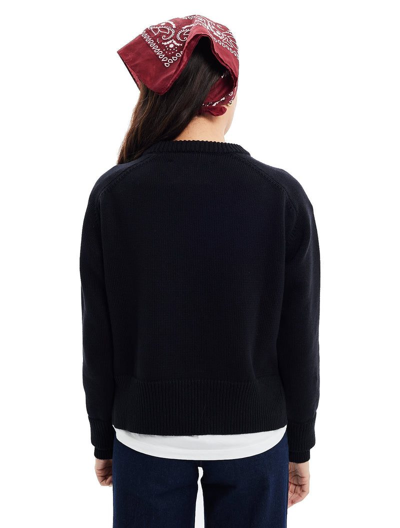 The Black Cotton Wooly Sweater Black Coffee