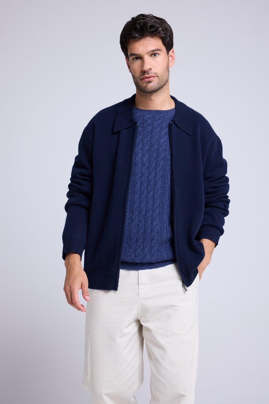 Chaqueta Con Cremallera Patrick - Azul Marino