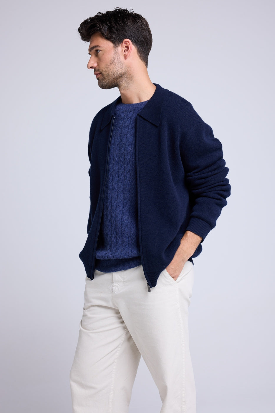 Chaqueta Con Cremallera Patrick - Azul Marino