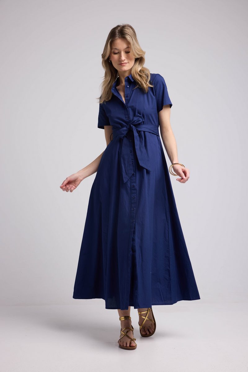 Long Short Sleeve Dress - Navy